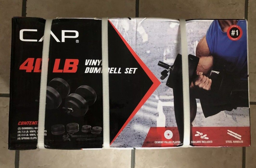 Cap 40 lb 2024 vinyl dumbbell set