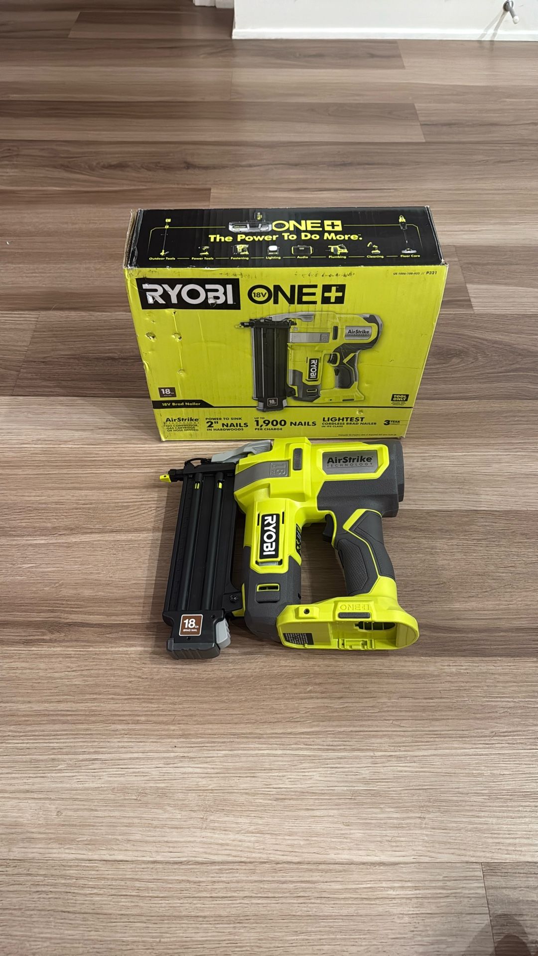 RYOBI ONE+ 18V 18-Gauge Cordless AirStrike Brad Nailer (Tool Only)