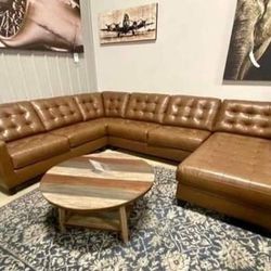 New/ Brown Large Leather Sectional, Couch/ Delivery Available,  Financing Options 