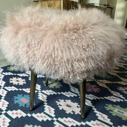 West Elm Mongolian Lamb Stool