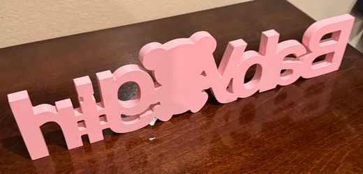 Wooden “Pink Baby Girl” sign