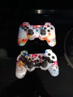 Custom Paint Splatter PS3 Controllers – Set of 2