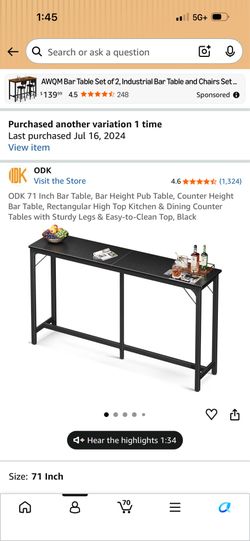 Bar table