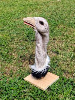 Folkmanis Arts Ostrich Head w/Neck Stage Quality 16" Hand Puppet Play Toy EUC