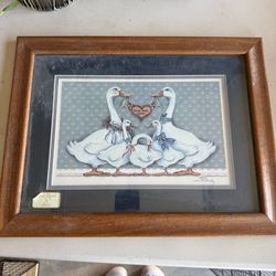 VINTAGE FRANKIE BUCKLEY SIGNED FRAMED "BLESS OUR HOME" PRINT