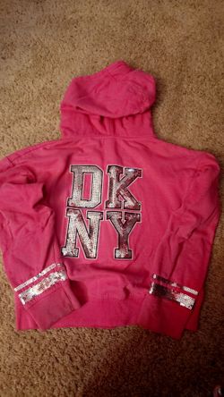 DKNY pink hoodie.