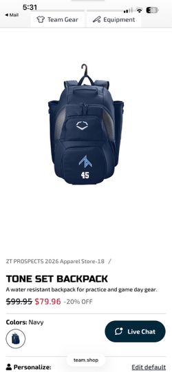 EVOSHIELD TONE SET BACKPACK