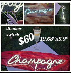 Champagne LED Sign, Cocktail Stand, Champagne Wall Neon Sign