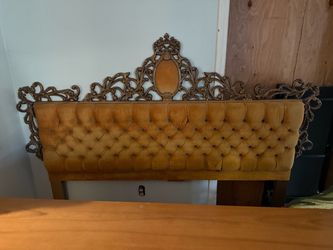 Ornate Baroque Tufted Upholstered Headboard