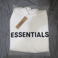 Essentials Fear Of God White Hoodie Size M
