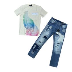 Men's shirt and shorts outfit