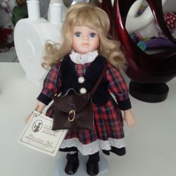 New with Tag Regency Fine Arts Porcelein Doll - Chloe