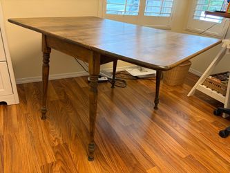 Ash Drop-Leaf Table — Turned Legs, Folds Down for Small Spaces