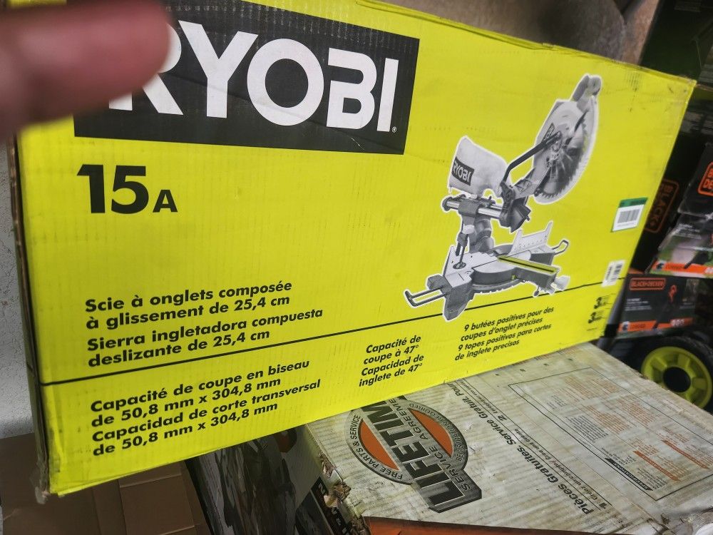 Ryobi 110v Corded 10" Sliding Miter Saw 15amp