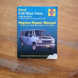 Haynes Repair Manual For FORD full Size Vans 
