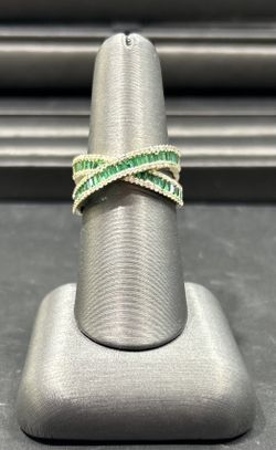Gold Emerald and Diamond Ring