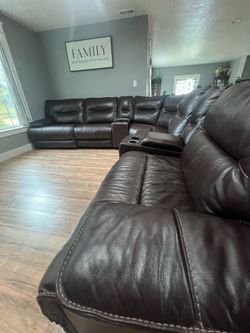 6-Piece Power Reclining Leather Sectional Sofa