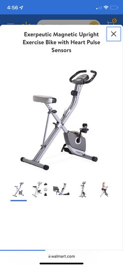 Exerpeutic magnetic upright exercise bike with heart pulse sensors sale