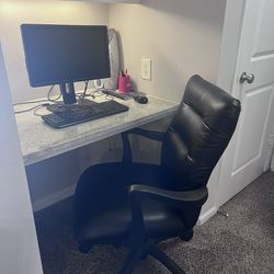 Office chair and computer monitor 