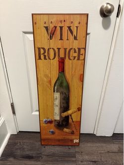 12” x 36” Rustic Wine Wall Art – Farmhouse Vineyard Kitchen Decor