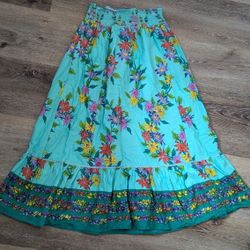 american green wrap floral skirt sz XS