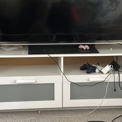 Ikea White TV Stand with Storage Drawers 