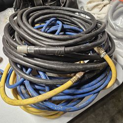 Three Air Compressor Hoses Used Usable Pneumatic Gun Screw Roofing Nailer 3/8 High Pressure 300 psi