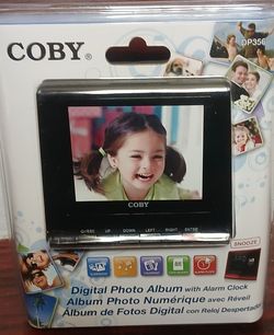 NEW COBY DIGITAL PHOTO ALBUM WITH ALARM CLOCK