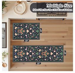 Floral Kitchen mats set of 2