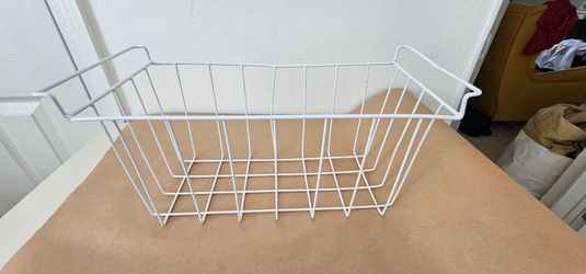 Set of 3 White Wire Freezer Basket