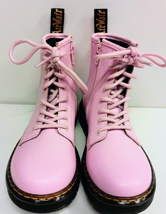 Doc Martens Airwair Kids Size UK 13 Pink Zavala Leather Zipper Combat Boots