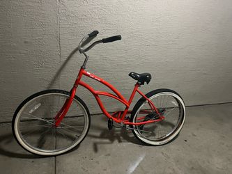 Hiland Red Beach Cruiser Bicycle