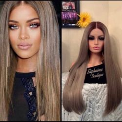 Human Hair Blended Lace Front Wig 