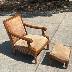 Louis XV Armchair with Ottoman