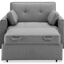 Gray Twin convertible Sleeper Sofa (never Used) 