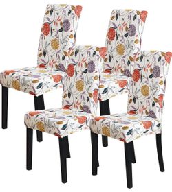 Floral Dining Chairs Set of 4