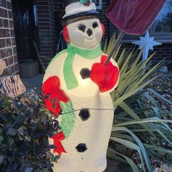 Vintage Snowman Blow Mold 