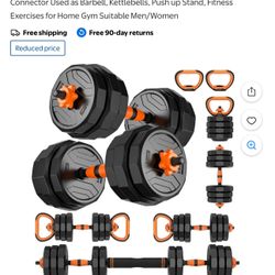44lb 4-in-1 Adjustable Dumbbells Set