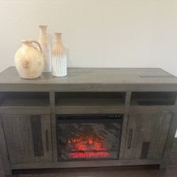 Entertainment Stand w/Fireplace Insert