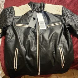 Black And White Leather Jacket