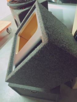 Kicker 12-in square subwoofer box. Beautiful, high quality, new, ported, FREE DELIVERY PORTLAND VANCOUVER AREA 