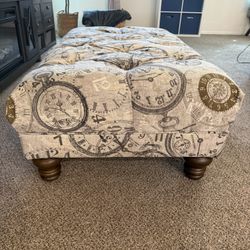 Upholstered Tufted Ottoman