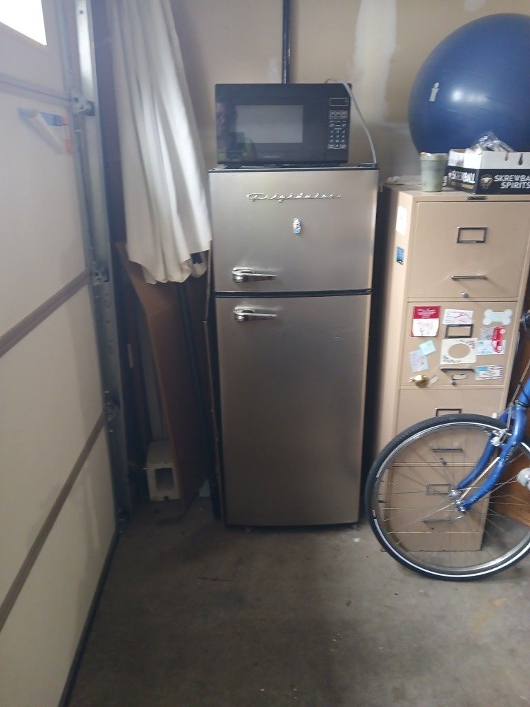 Frigidaire Fridge Separate Ice Box and little insignia microwave (Mini