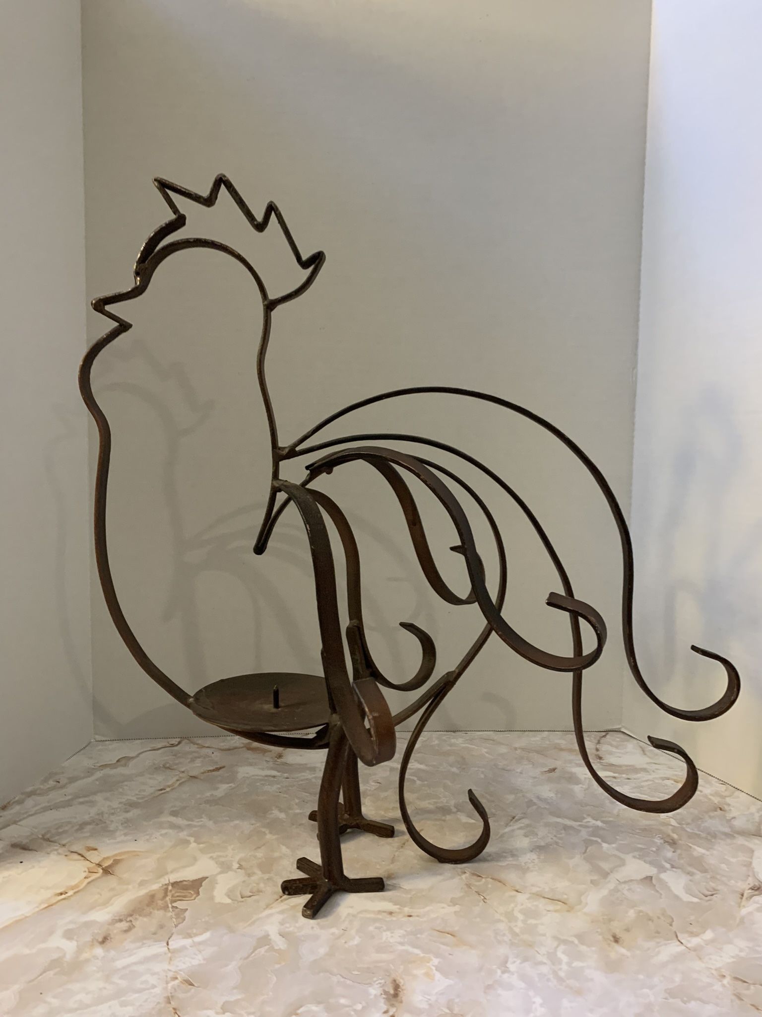 Metal Rooster Candle Holder Indoor Outdoor Farmhouse Decor Firm Price 
