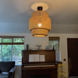 Bamboo Ceiling Light, 13" Long, 20" Wide