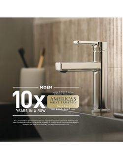 Moen S6710 - Modern 90 Degree Single Handle Bathroom Sink Faucet, Chrome.