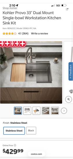 Kohler provo kitchen sink with faucet