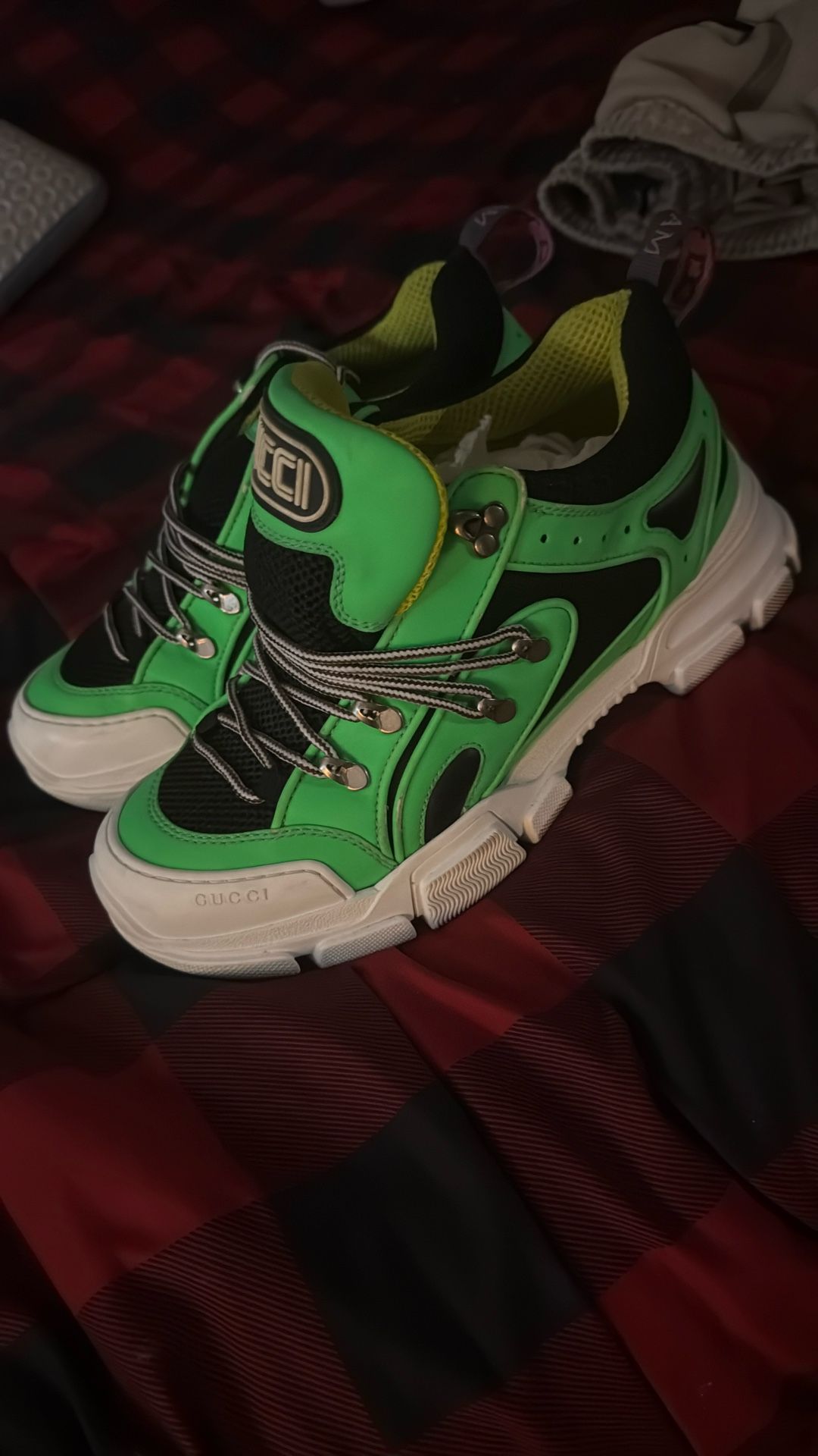 Gucci Shoes Green Black White