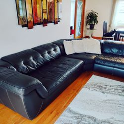 Italian Leather Sectional Couch