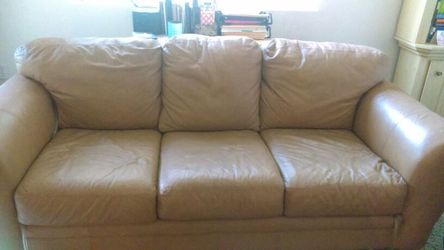 Leather tan couch